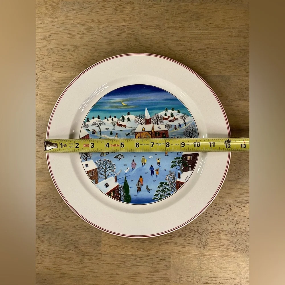 Villeroy & Boch Naif Christmas Snow Scene Charger Plate‎  Signed Laplau 12